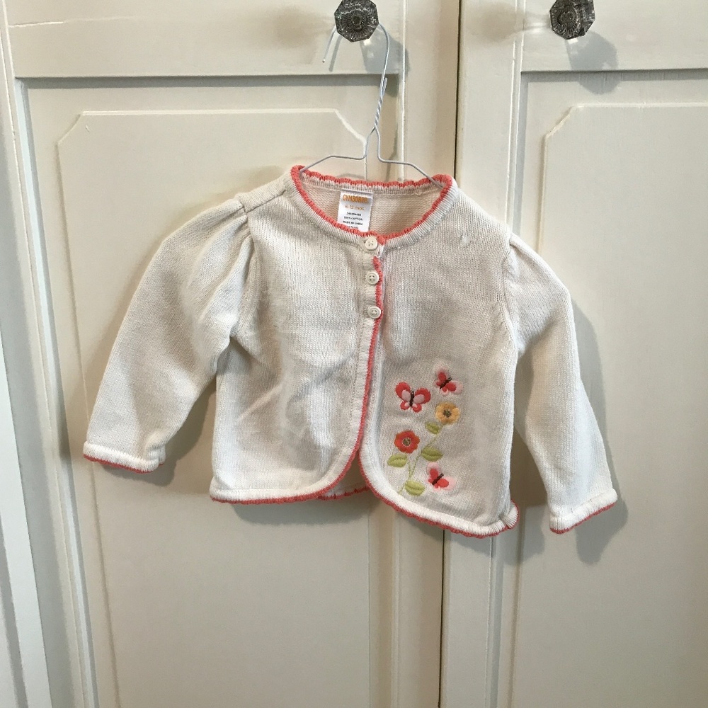 Gymboree white sweater 6-12 MO
